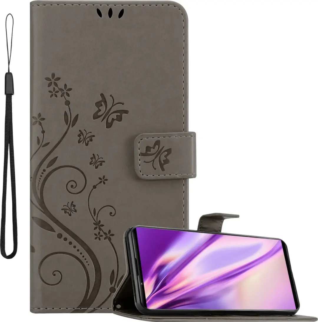 Cadorabo Hoesje geschikt voor Sony Xperia 1 III in BLOEMEN GRIJS