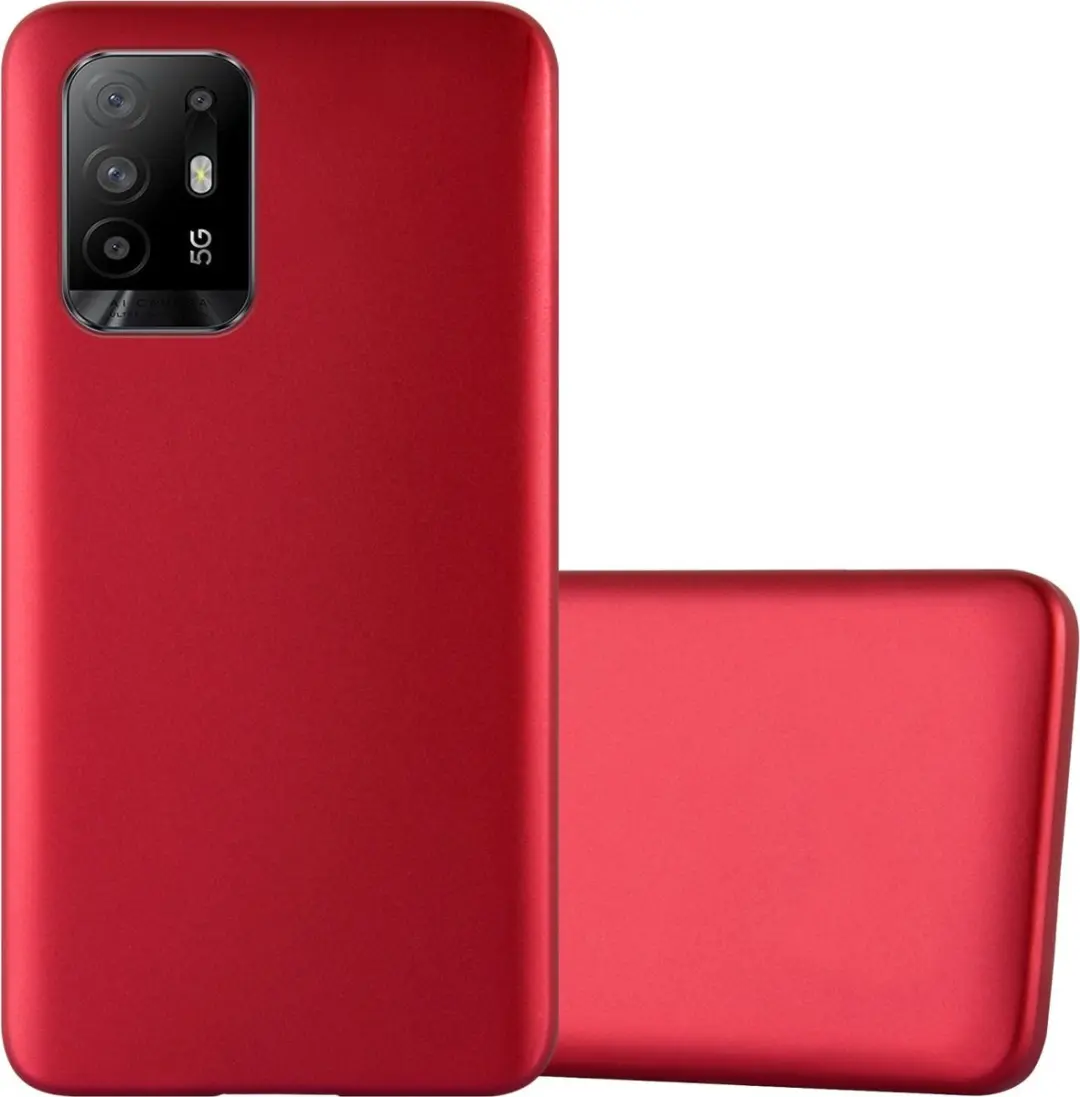 Cadorabo Hoesje geschikt voor Oppo A94 5G in METALLIC ROOD