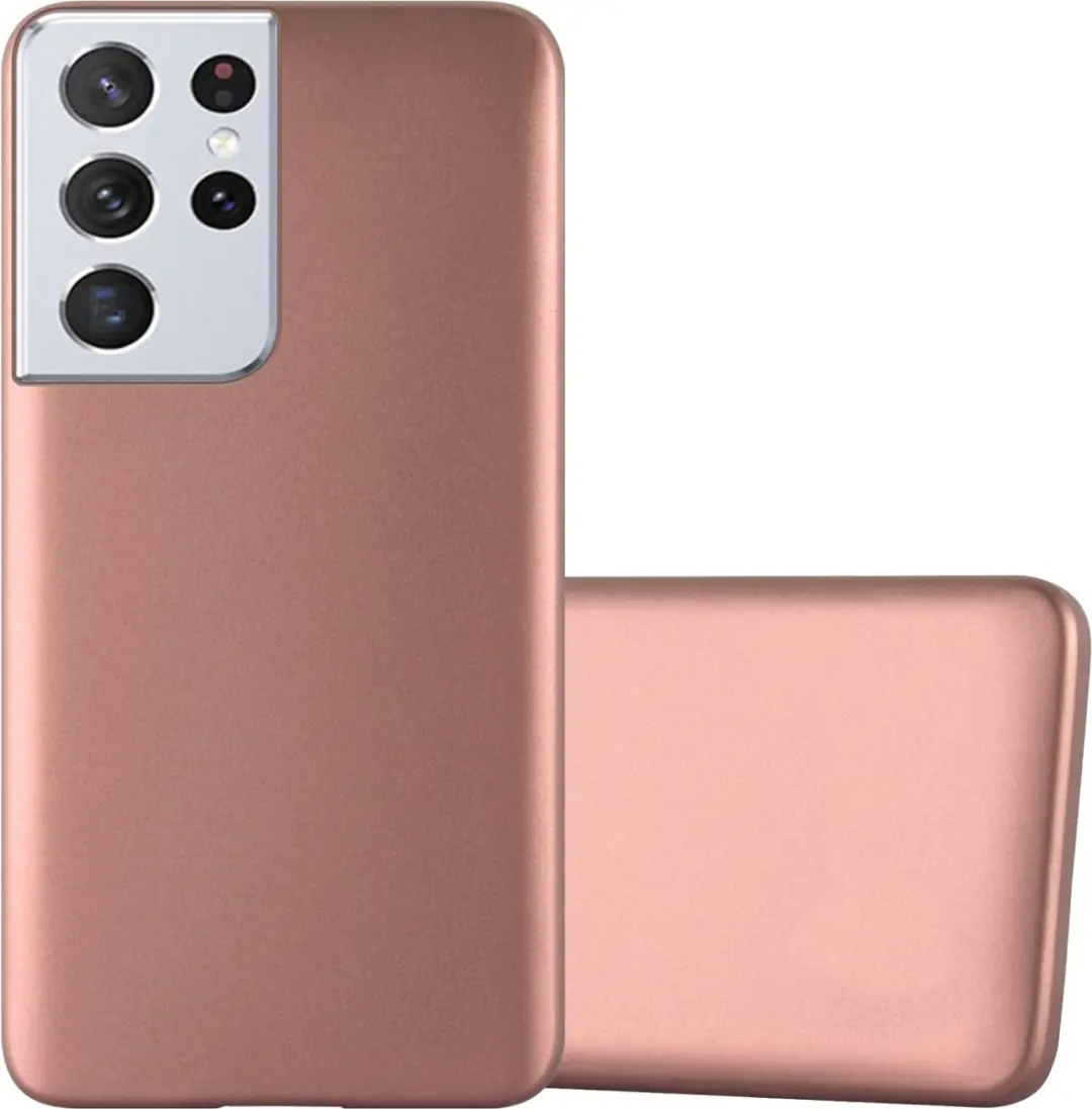 Cadorabo Hoesje geschikt voor Samsung Galaxy S22 ULTRA in METALLIC ROSE GOUD