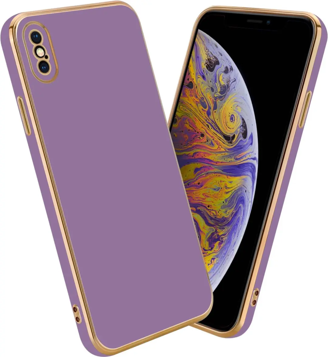 Cadorabo Hoesje geschikt voor Apple iPhone XS MAX in Glossy Paars