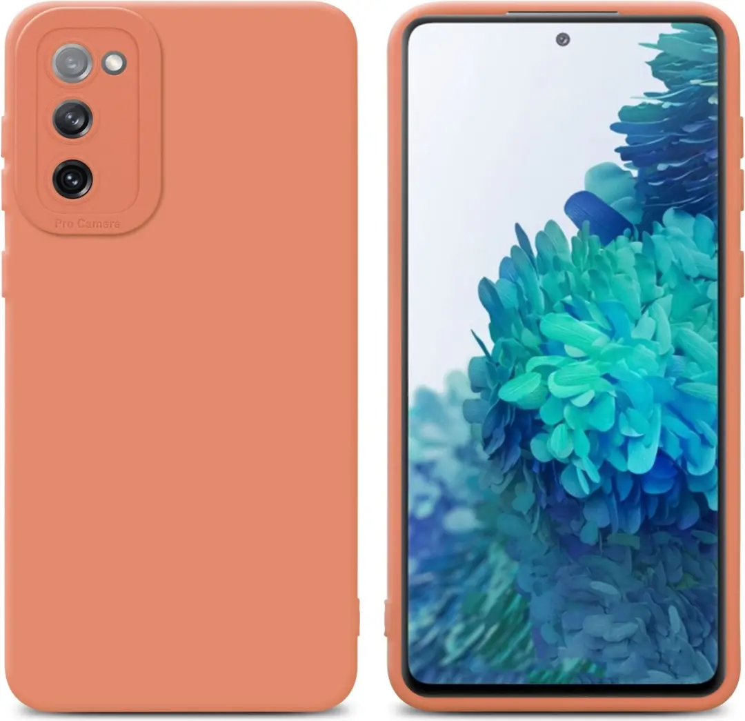 Cadorabo Hoesje geschikt voor Samsung Galaxy S20 FE in FLUID LICHT ORANJE
