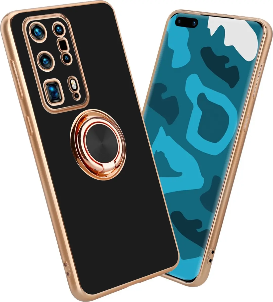 Cadorabo Hoesje geschikt voor Huawei P40 PRO+ in Glossy Zwart