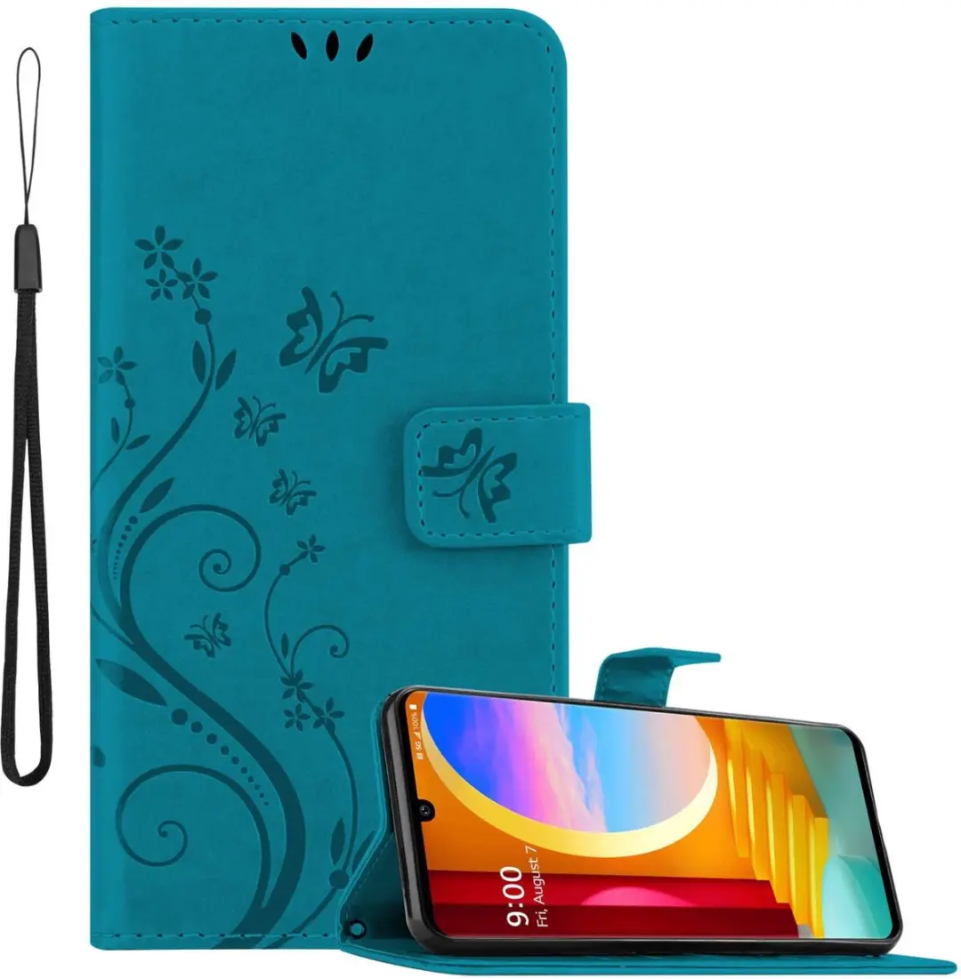 Cadorabo Hoesje geschikt voor LG Velvet in BLOEMEN BLAUW