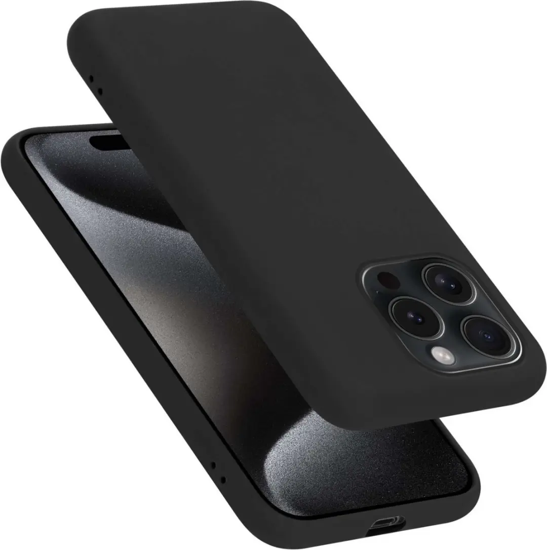 Cadorabo Hoesje geschikt voor Apple iPhone 15 PRO in LIQUID ZWART