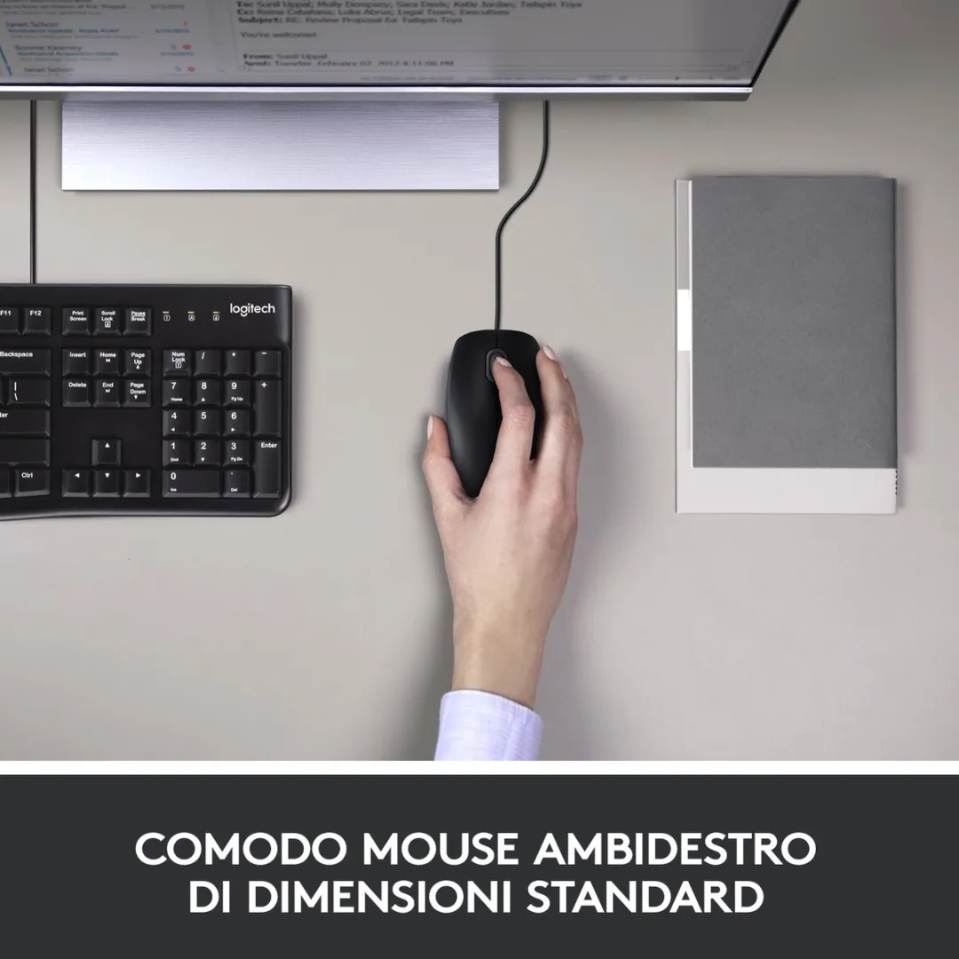 Logitech MK120 Toetsenbord & Muis Set - 3 Knoppen - Zwart - afbeelding 6 van 6