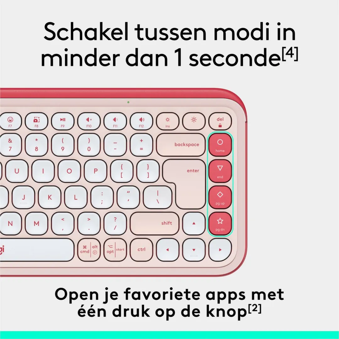 Logitech POP Icon Keys Draadloos Toetsenbord - QWERTY US - Roze