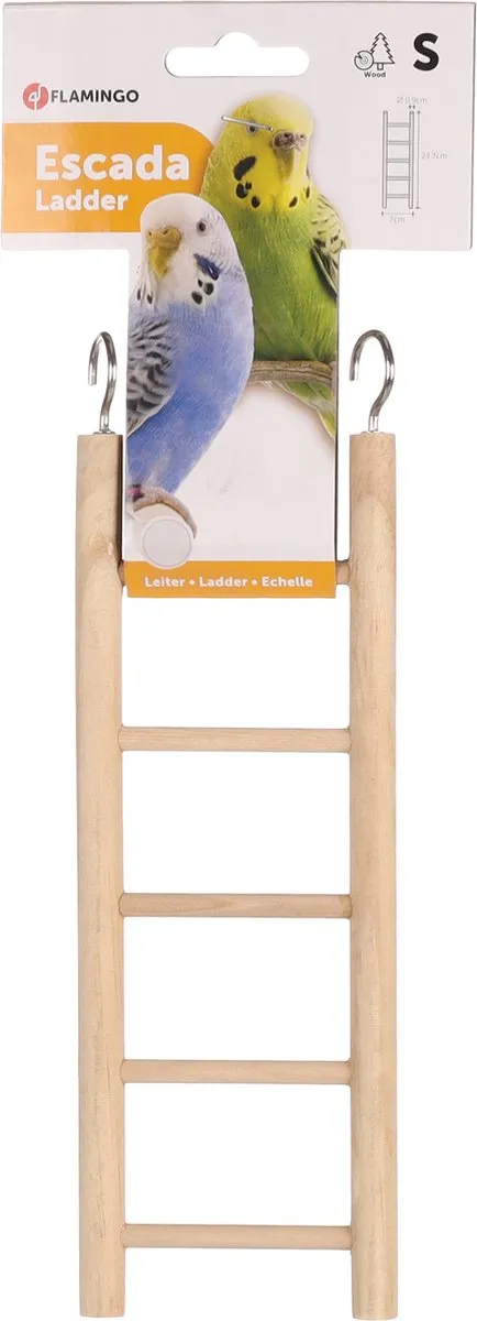 Flamingo Houten Vogelvoederladder 32cm - Bruin