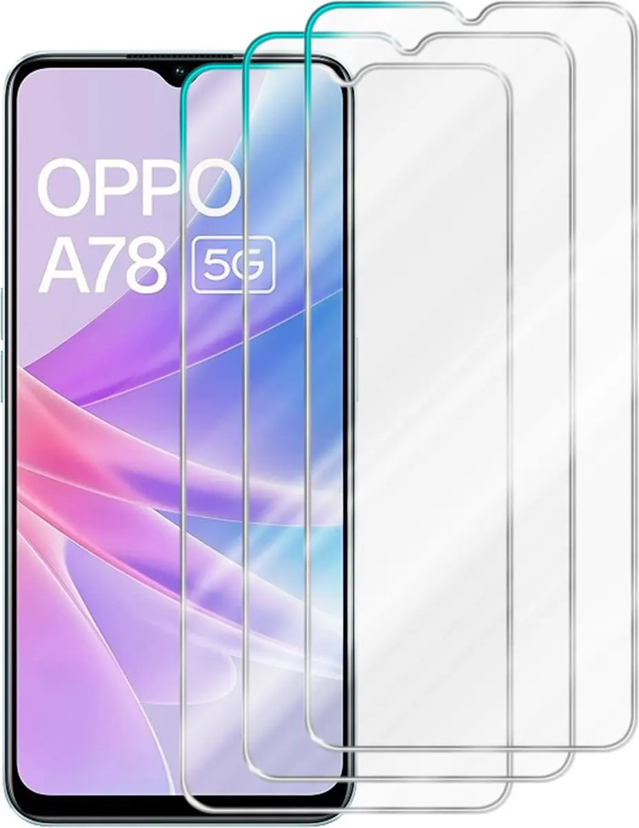 Cadorabo 3x Screenprotector geschikt voor OPPO A78 5G