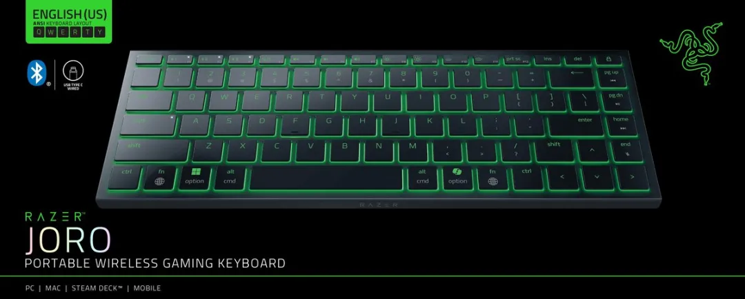Razer Joro Gaming Toetsenbord RZ03-02360100-R3M1 - Draadloos - Zwart