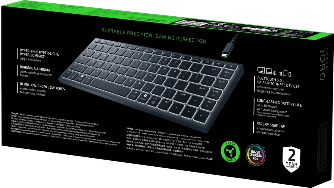 Razer Joro Gaming Toetsenbord RZ03-02360100-R3M1 - Draadloos - Zwart