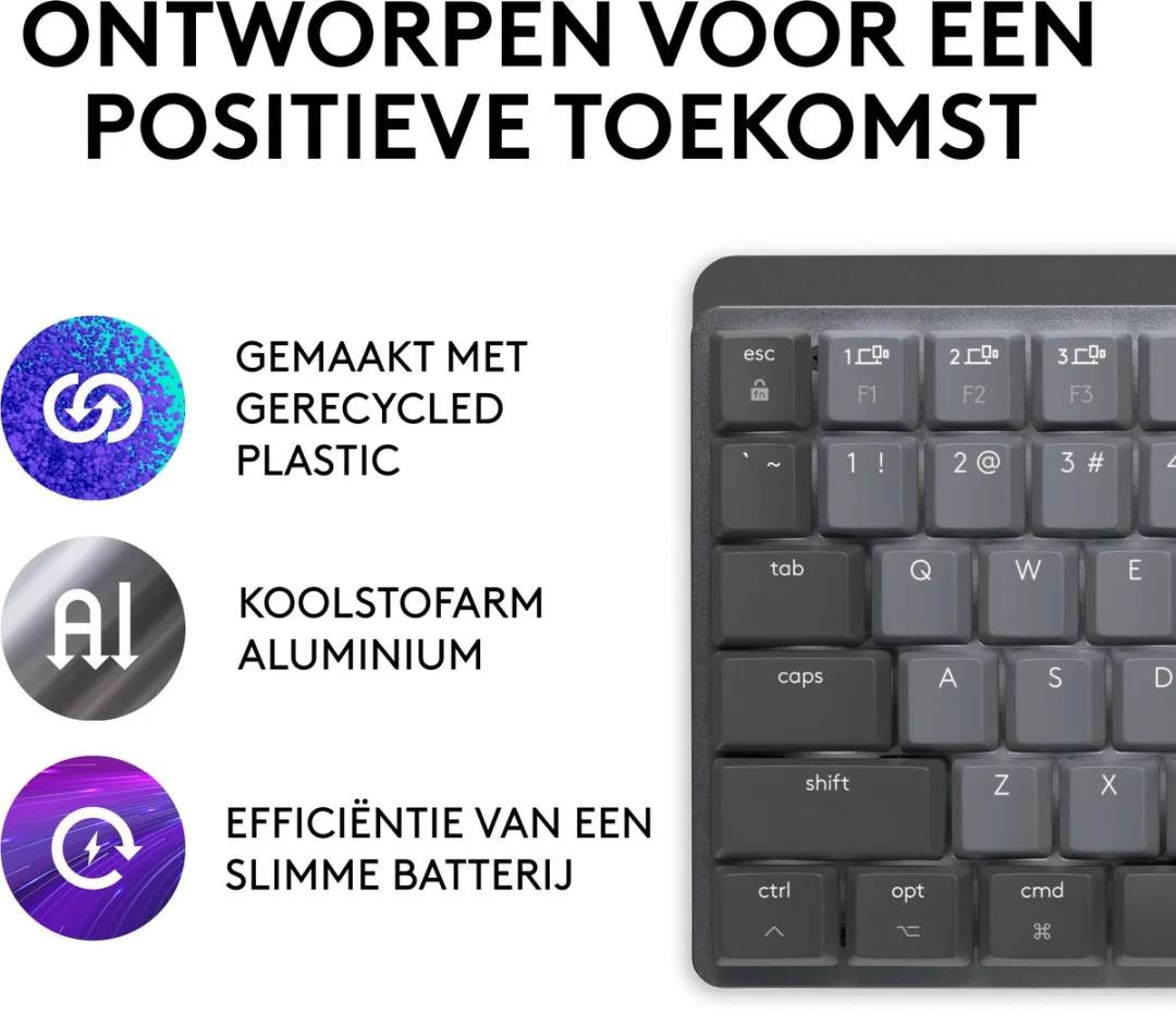 Logitech MX Mechanical Mini Toetsenbord - Draadloos - QWERTY US - Graphite