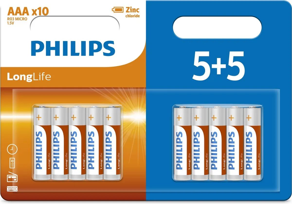 Philips Longlife AAA Batterijen