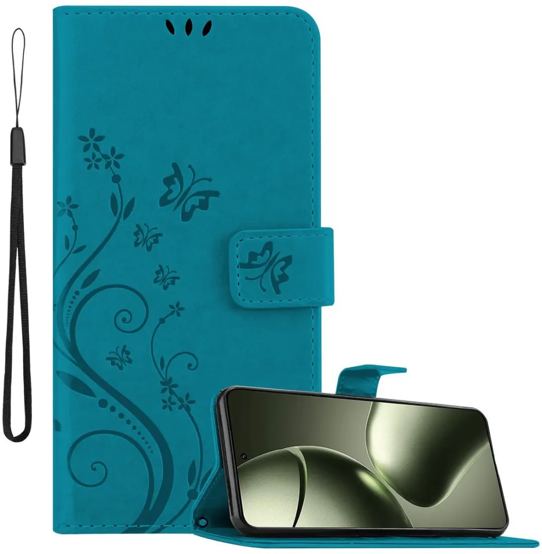 Cadorabo Hoesje geschikt voor Xiaomi 14T in BLOEMEN BLAUW