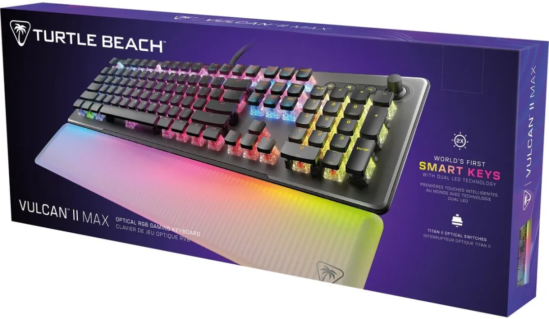 Turtle Beach® Vulcan II Max – optisch-mechanisch gamingtoetsenbord voor PC - Zwart - QWERTY