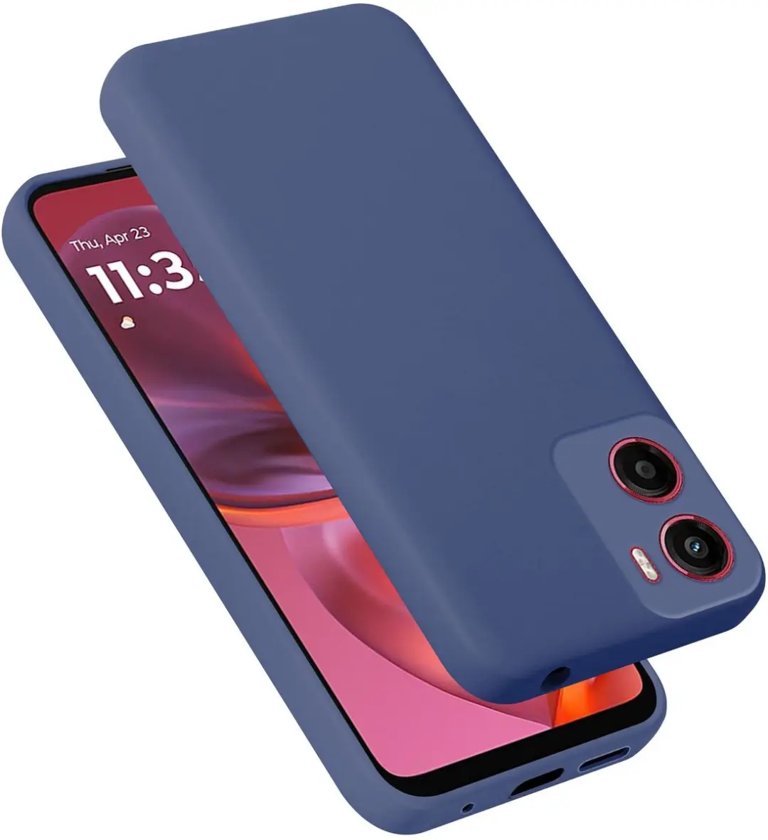 Cadorabo Hoesje geschikt voor Motorola Moto G05 / E15 Case in Liquid Blauw Besch