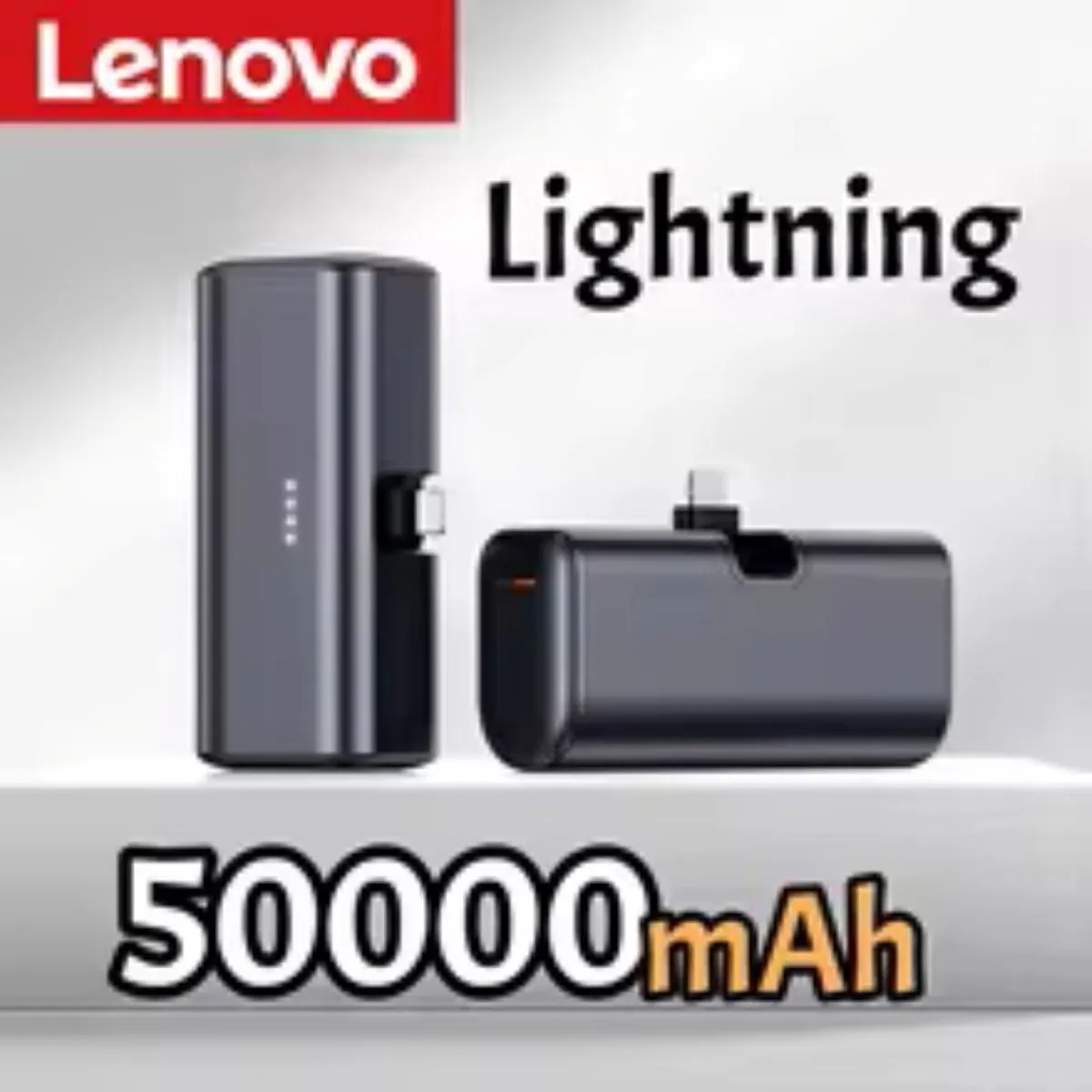 Lenovo Mini Power Bank 50.000mAh 22,5W - Roze goud/Zwart
