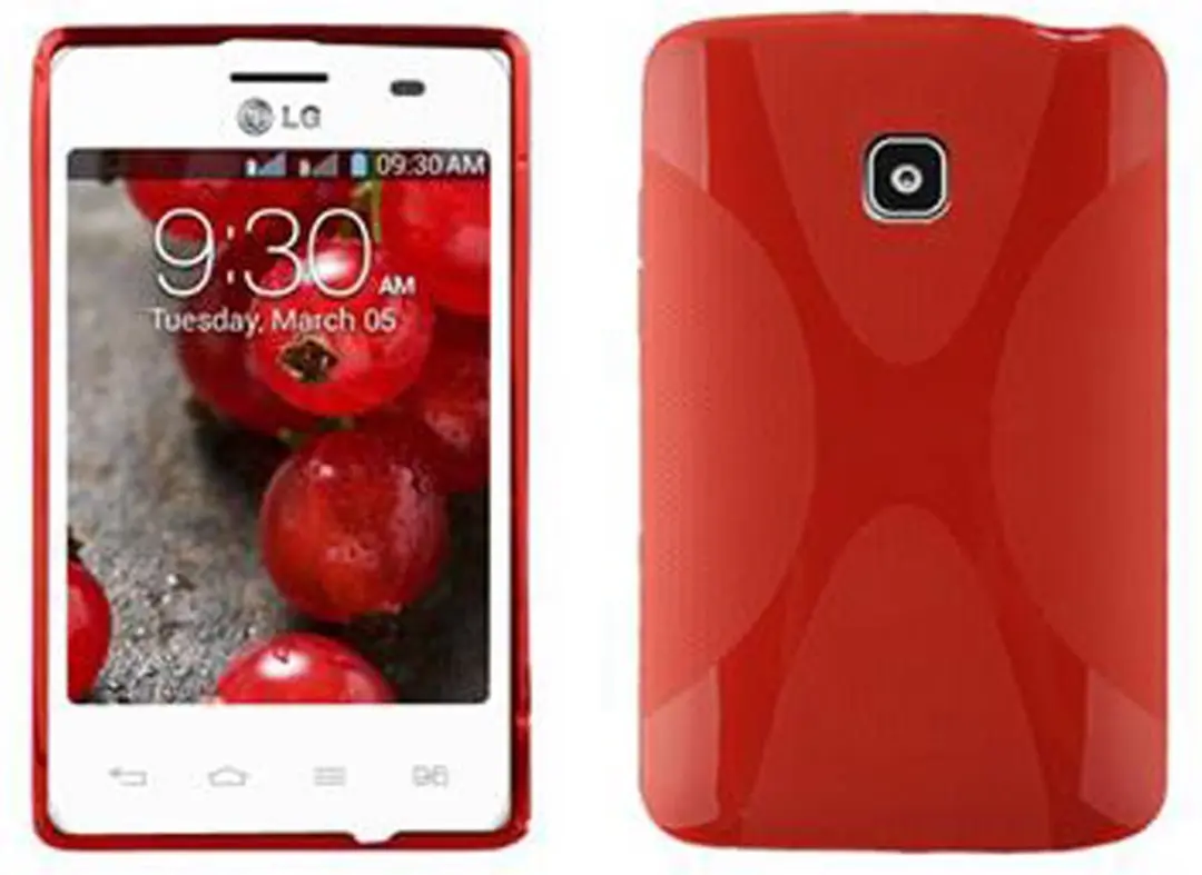 Cadorabo Hoesje geschikt voor LG L3 II (1. SIM) in INFERNO ROOD