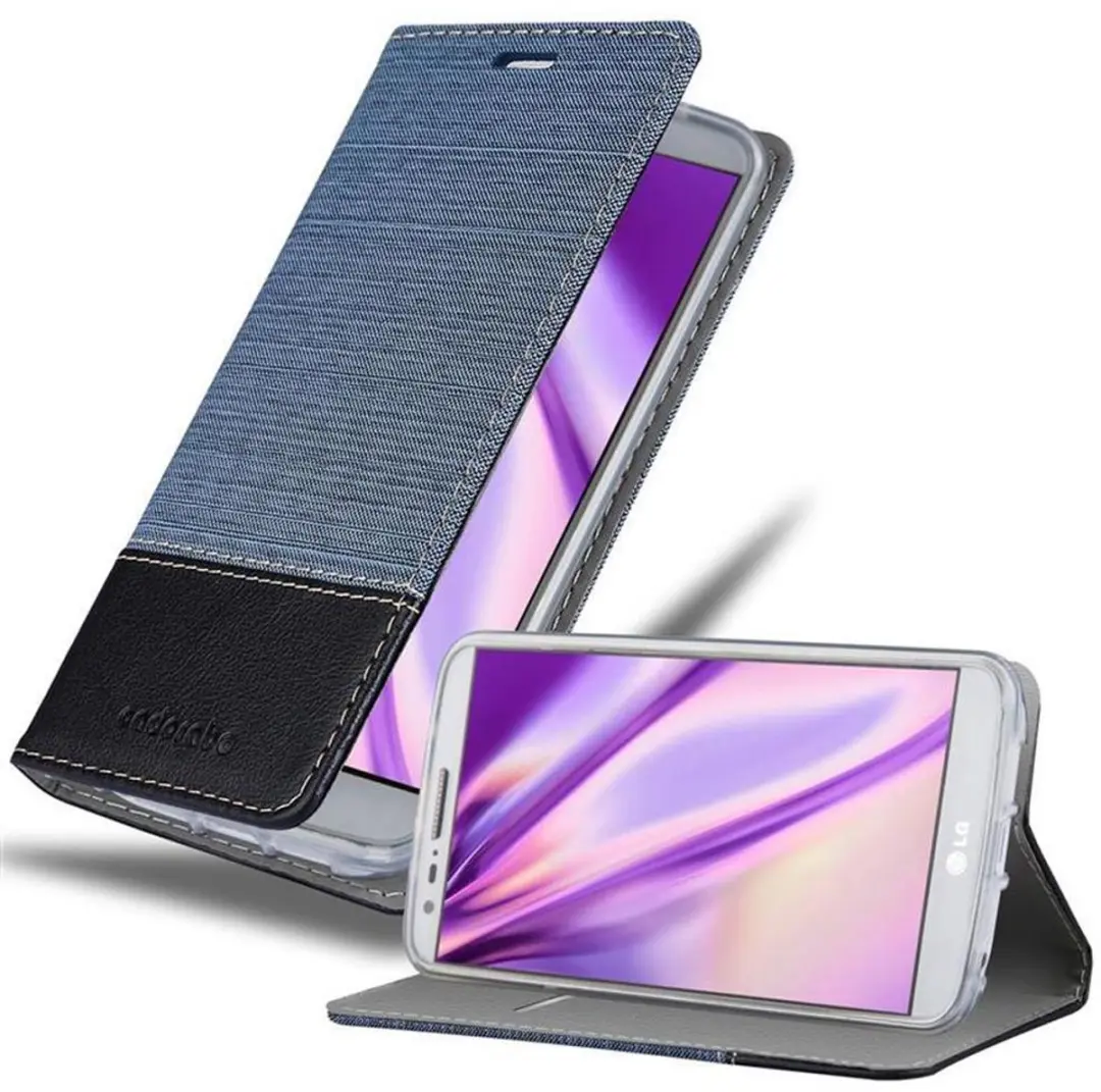 Cadorabo Hoesje geschikt voor LG G2 in DONKERBLAUW ZWART