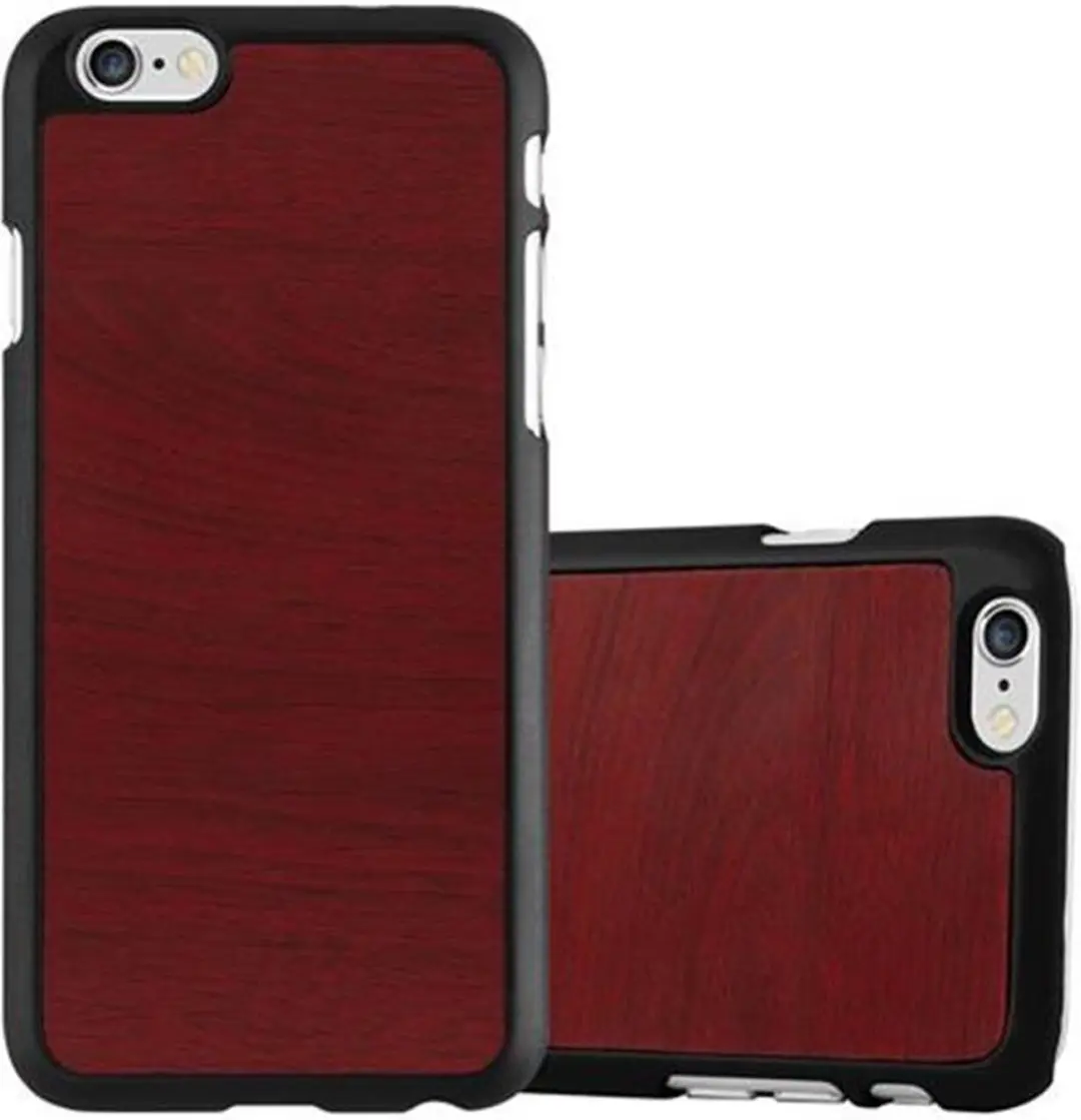 Cadorabo Hoesje geschikt voor Apple iPhone 6 / 6S in WOODY ROOD