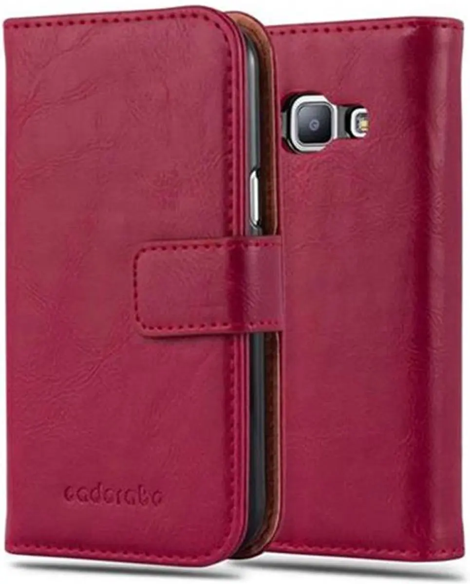 Cadorabo Hoesje geschikt voor Samsung Galaxy J1 2015 in WIJN ROOD
