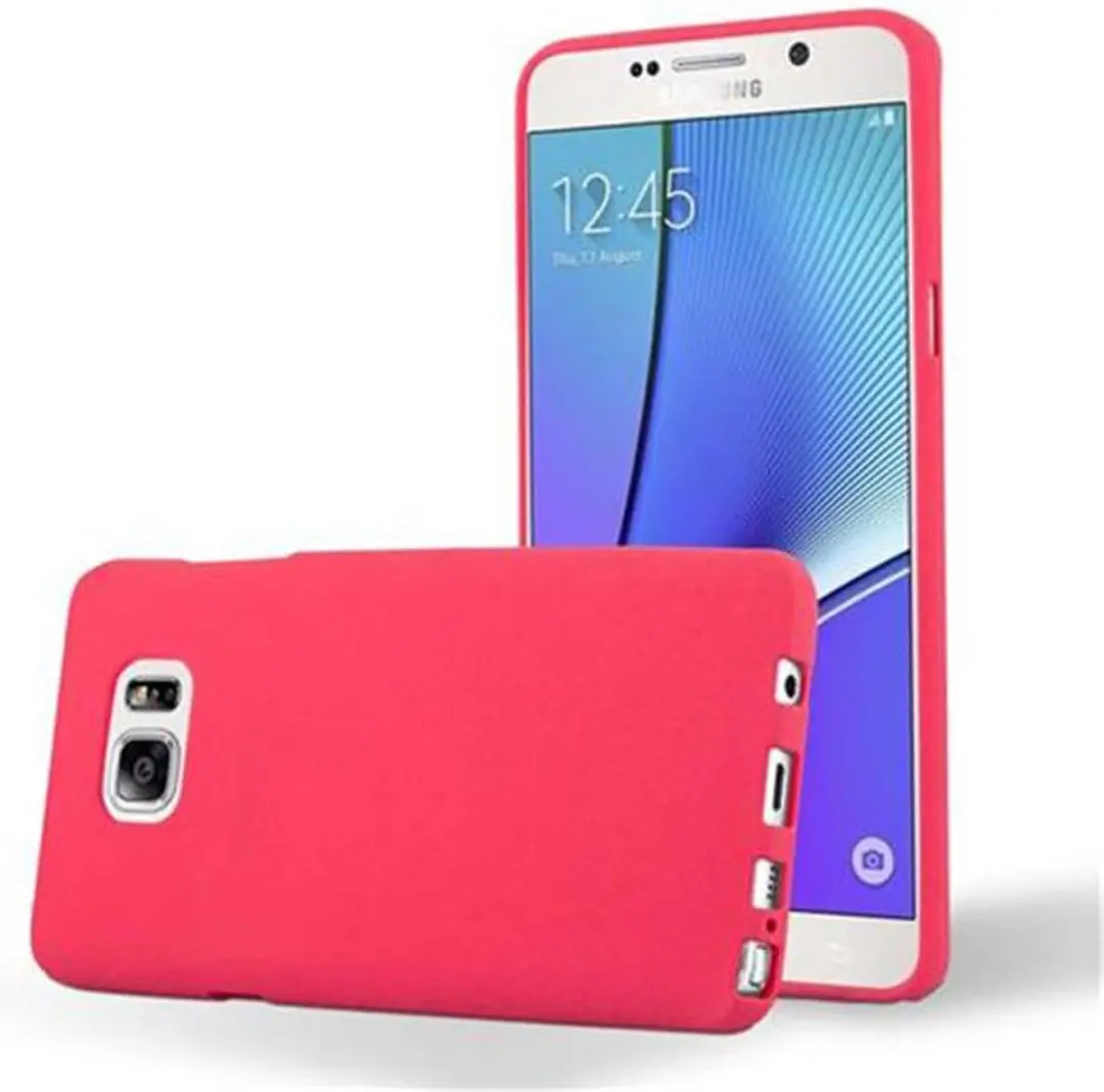 Cadorabo Hoesje geschikt voor Samsung Galaxy NOTE 5 in FROST ROOD