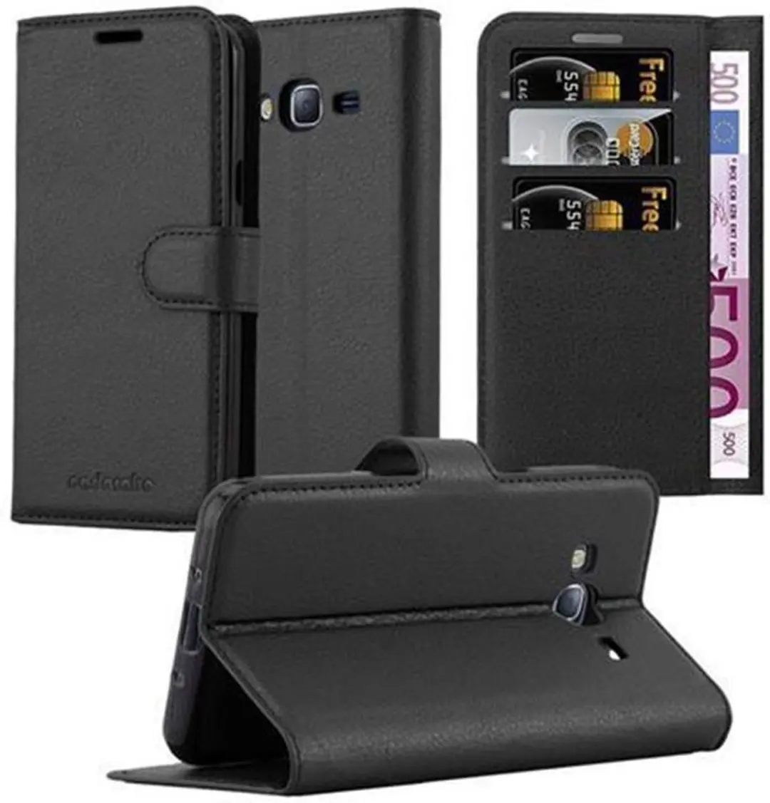 Cadorabo Hoesje geschikt voor Samsung Galaxy J3 2016 in PHANTOM ZWART