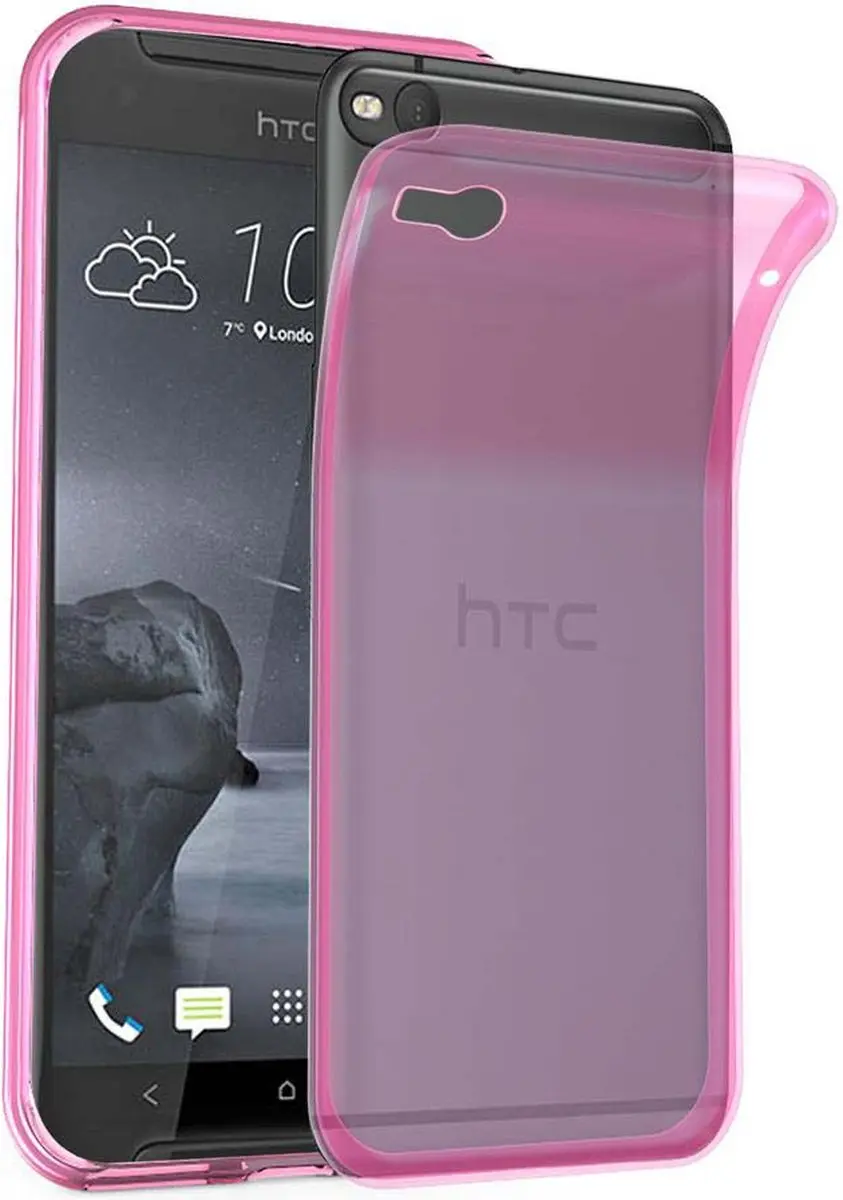 Cadorabo Hoesje geschikt voor HTC ONE X9 in TRANSPARANT ROZE