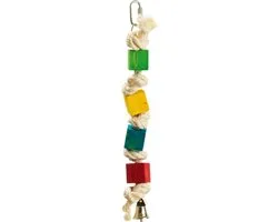 Flamingo Vogelspeelgoed Houten Speeltouw Multicolor