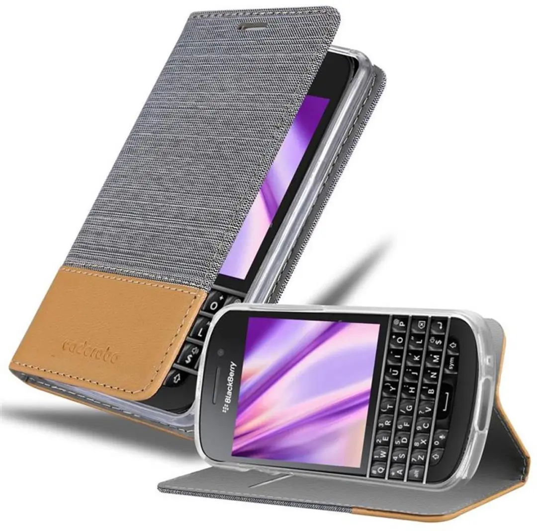 Cadorabo Hoesje geschikt voor Blackberry Q10 in LICHTGRIJS BRUIN