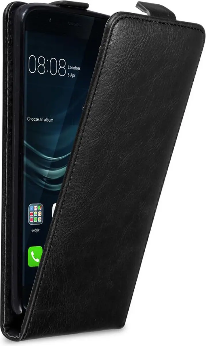 Cadorabo Hoesje geschikt voor Huawei P9 PLUS in ZWARTE NACHT