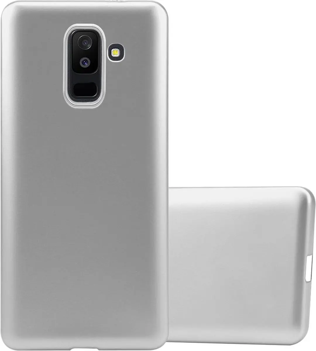 Cadorabo Hoesje geschikt voor Samsung Galaxy A6 PLUS 2018 in METALLIC ZILVER
