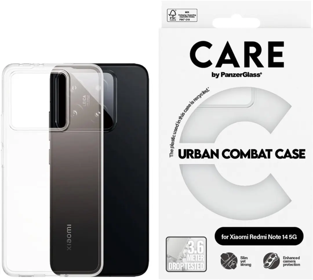 CARE by PanzerGlass Urban Combat Case MagSafe Xiaomi Redmi Note 14 5G - Transparant - afbeelding 2 van 4