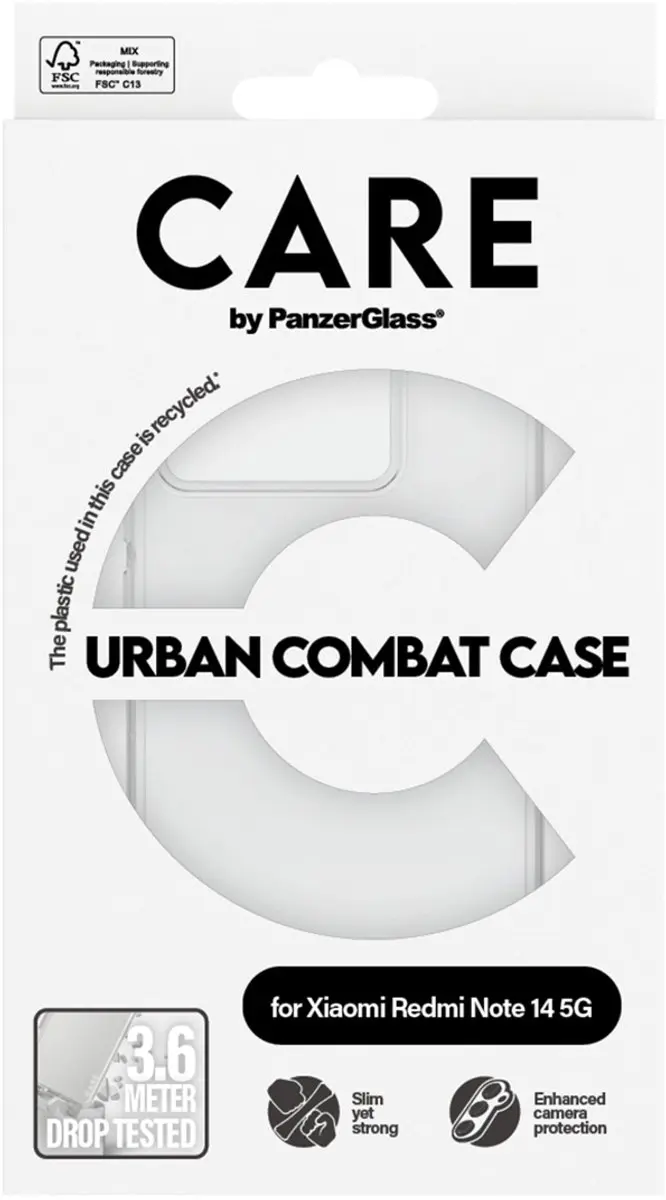 CARE by PanzerGlass Urban Combat Case MagSafe Xiaomi Redmi Note 14 5G - Transparant - afbeelding 3 van 4