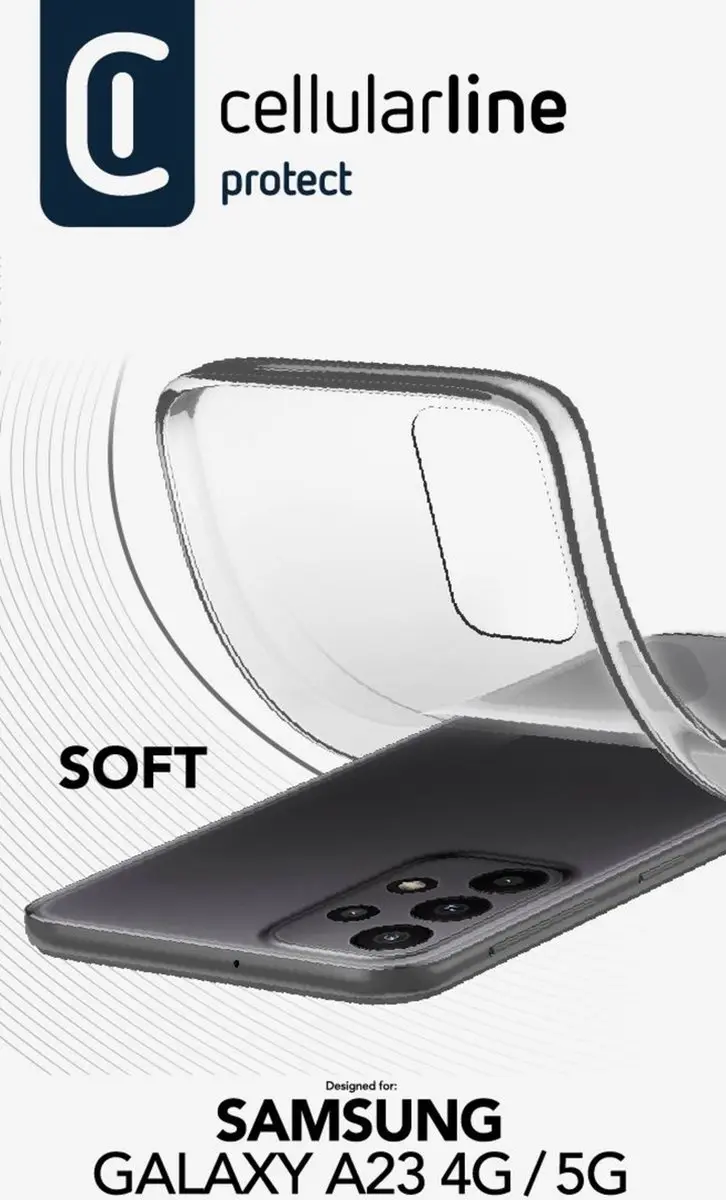 Cellularline Soft Hoesje Samsung Galaxy A23 - Transparant - afbeelding 2 van 3