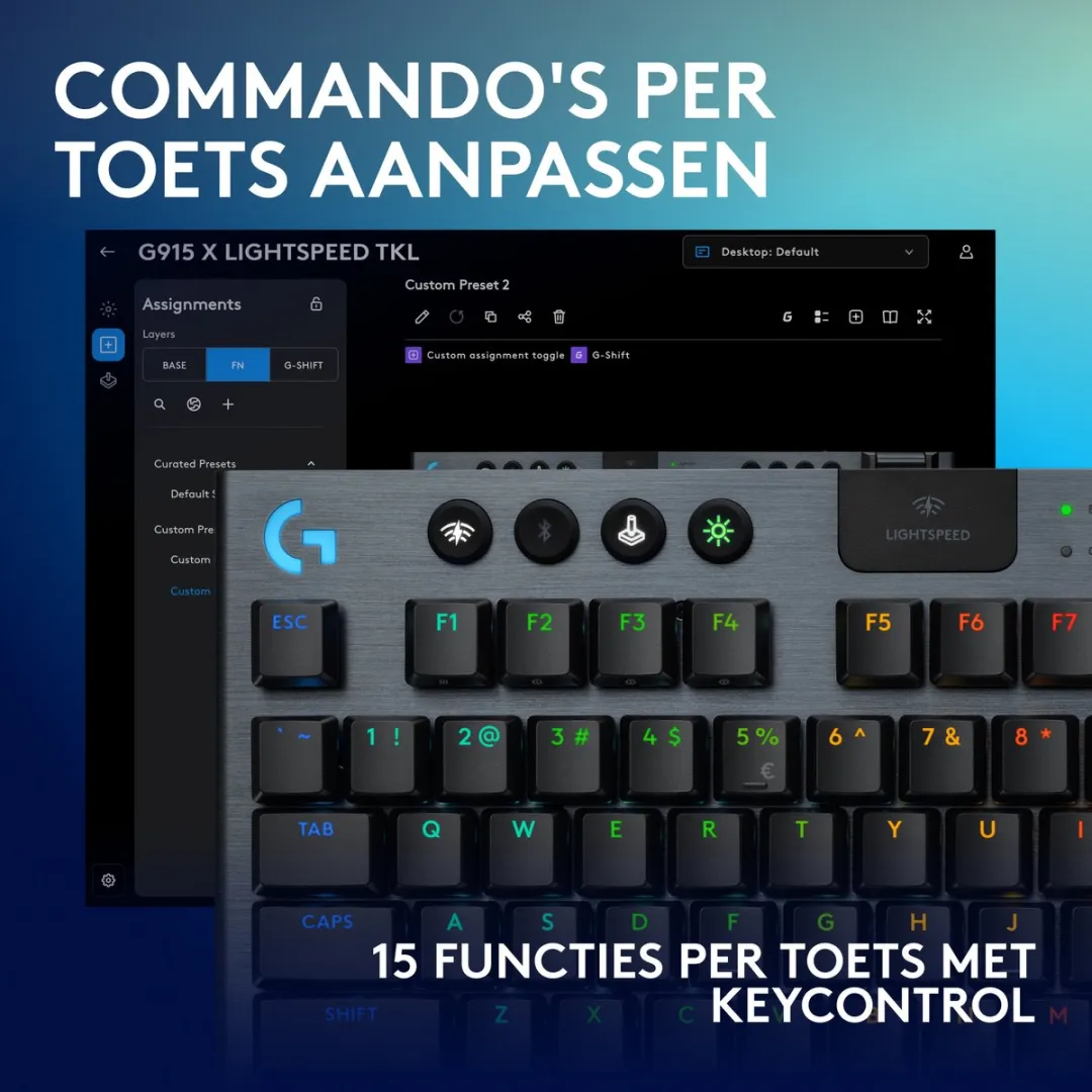 Logitech G G915 X Lightspeed TKL Gaming Toetsenbord - Zwart
