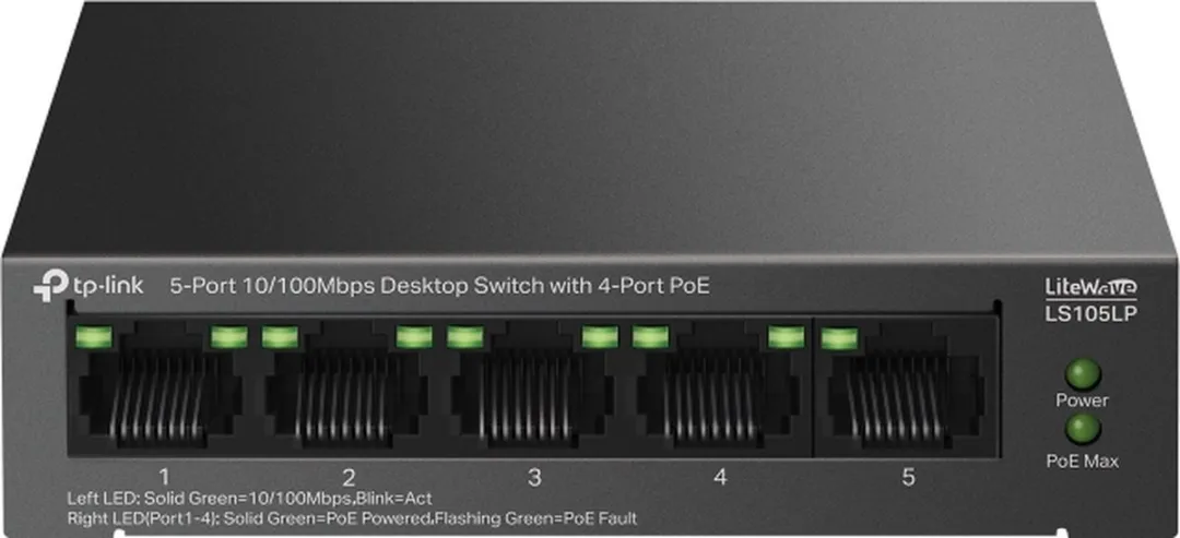 TP-Link LiteWave LS105P 5-Poorts Unmanaged PoE Switch