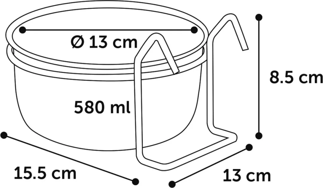 Flamingo Avaro Eet- en Drinkpot 580ml - Rood/Zwart