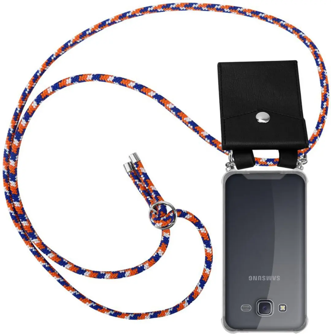 Cadorabo Hoesje geschikt voor Samsung Galaxy J5 2015 in ORANJE BLAUW WIT