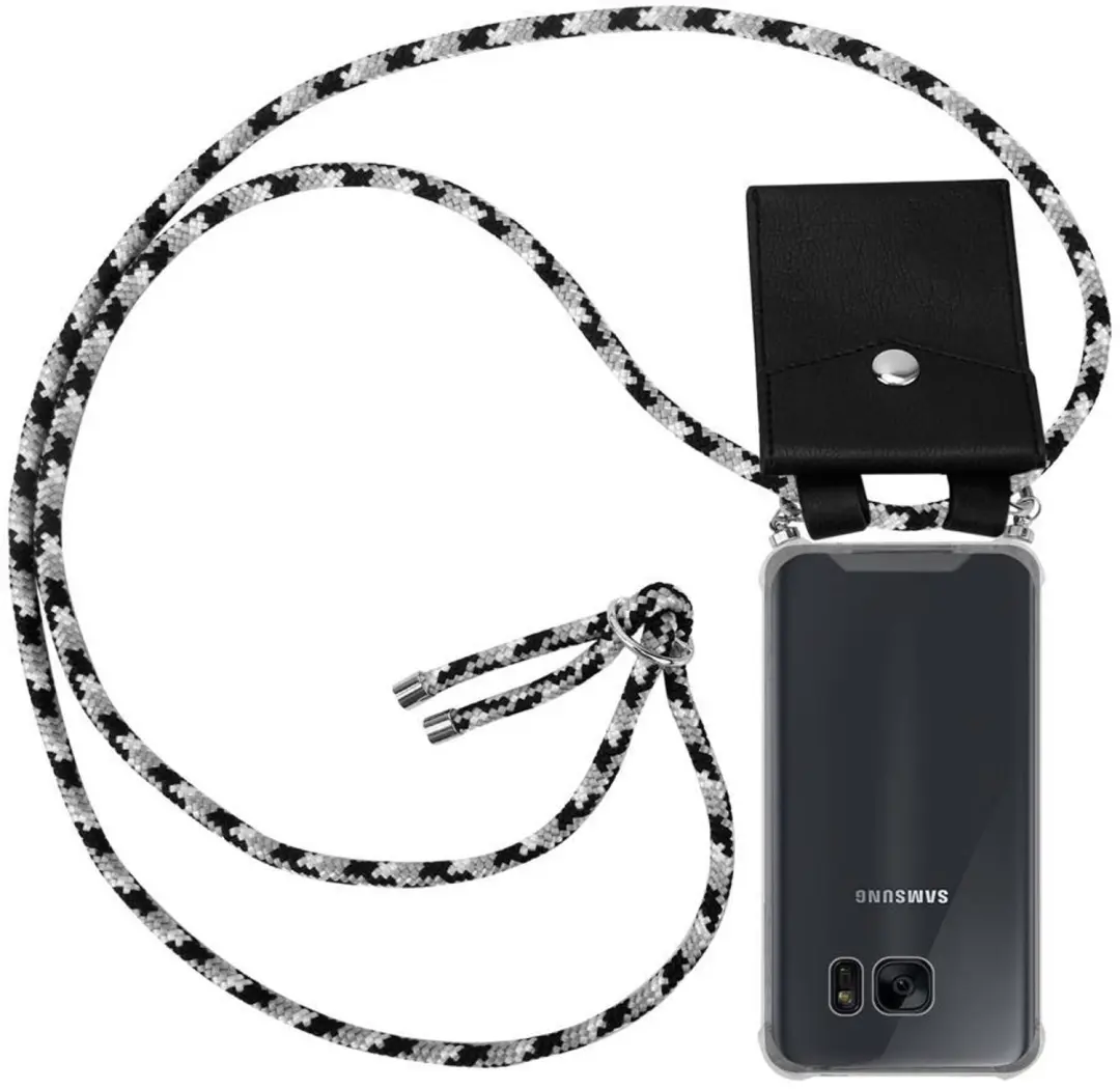 Cadorabo Hoesje geschikt voor Samsung Galaxy S7 in ZWARTE CAMOUFLAGE