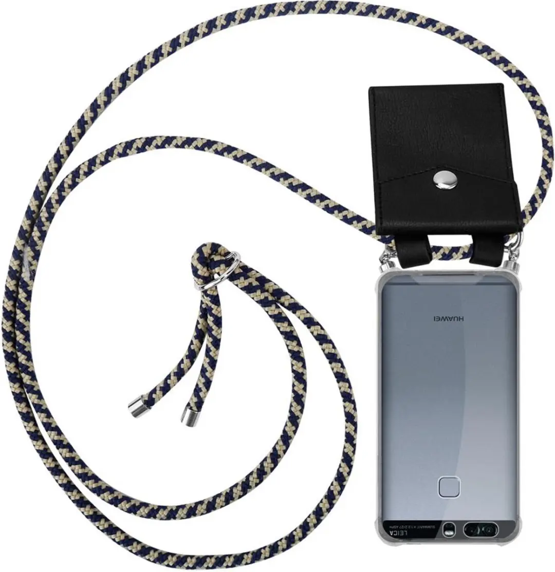 Cadorabo Hoesje geschikt voor Huawei P9 in DONKER BLAUW GEEL