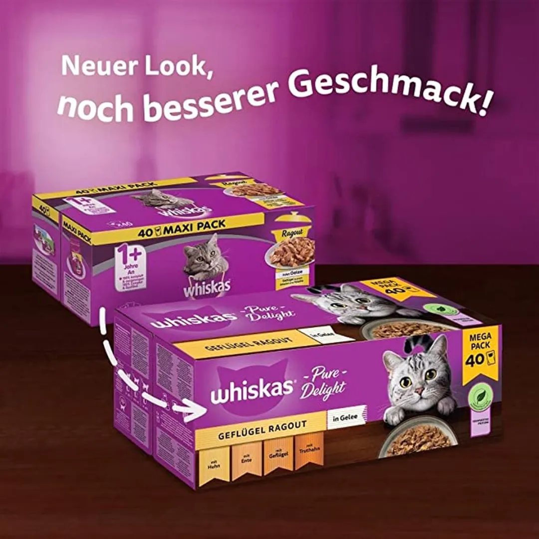 Whiskas Pure Delight Reepjes in Gelei 40x85g