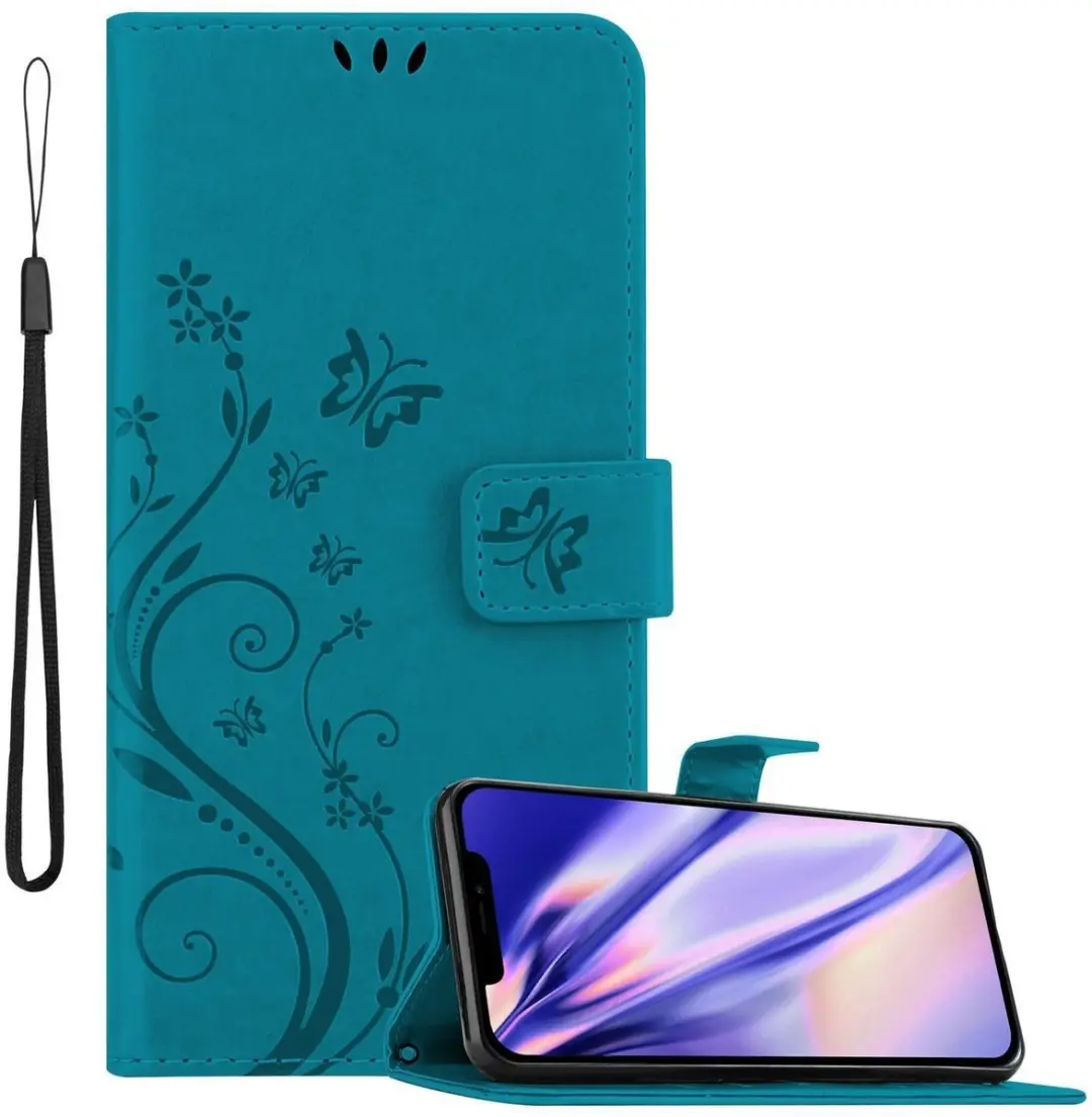 Cadorabo Hoesje geschikt voor Apple iPhone 13 in BLOEMEN BLAUW