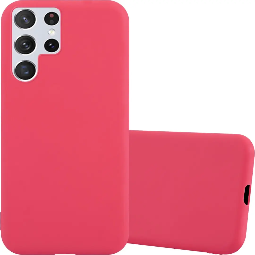 Cadorabo Hoesje geschikt voor Samsung Galaxy S22 ULTRA in CANDY ROOD