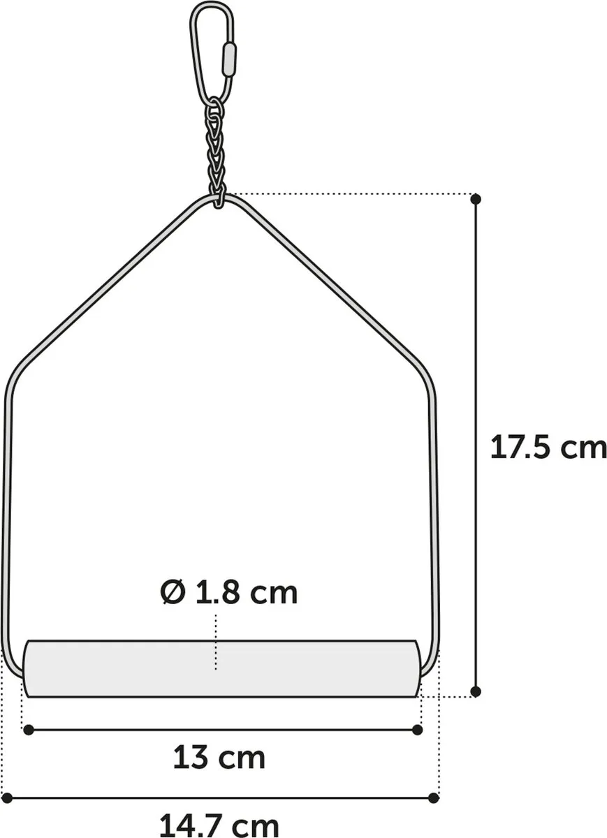 Flamingo Dina - Speelgoed Vogel - Schommel Dina Met Houten Stokje 13x 16cm - 1st - 114306 - 1st