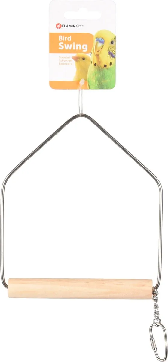 Flamingo Dina - Speelgoed Vogel - Schommel Dina Met Houten Stokje 13x 16cm - 1st - 114306 - 1st