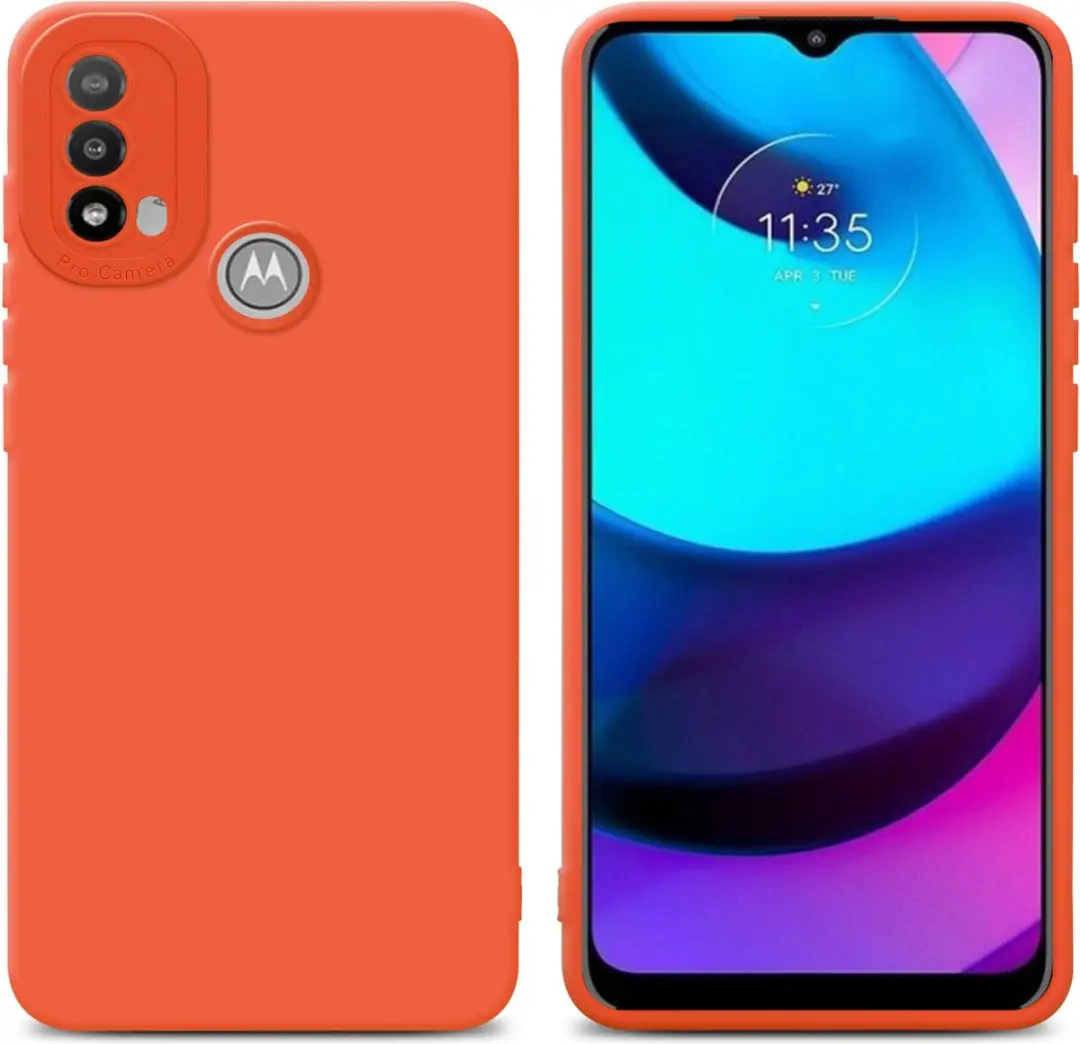 Cadorabo Hoesje geschikt voor Motorola MOTO E20 in FLUID ORANJE