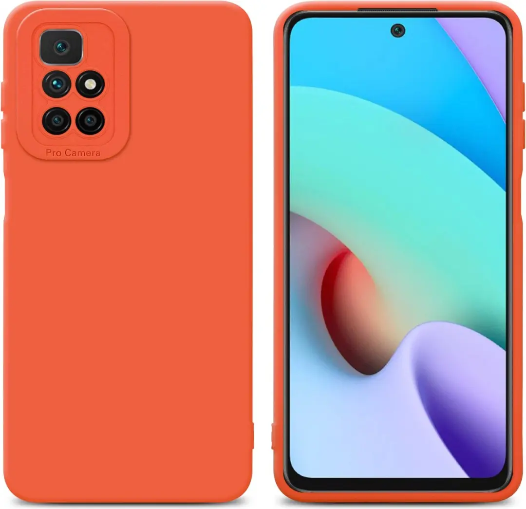 Cadorabo Hoesje geschikt voor Xiaomi RedMi 10 in FLUID ORANJE