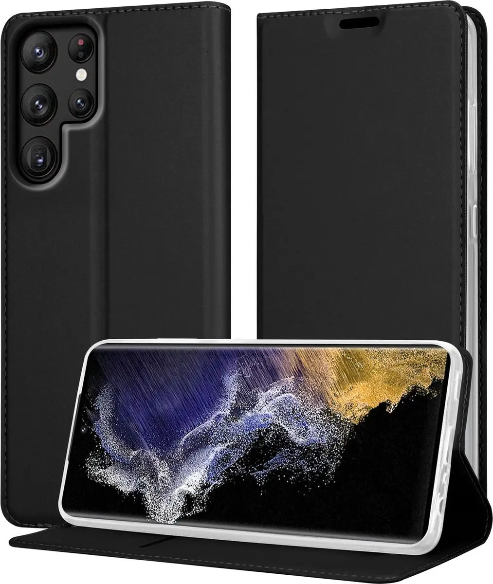 Cadorabo Hoesje geschikt voor Samsung Galaxy S22 ULTRA in CLASSY ZWART