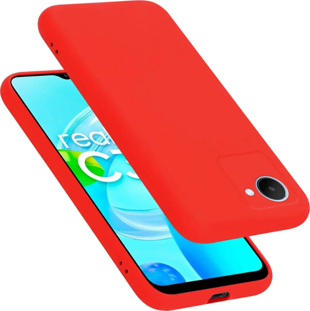 Cadorabo Hoesje geschikt voor Realme C30 / Narzo 50i PRIME in LIQUID ROOD