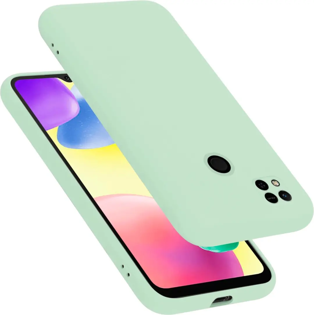 Cadorabo Hoesje geschikt voor Xiaomi RedMi 9C / RedMi 10A in LIQUID LICHT GROEN